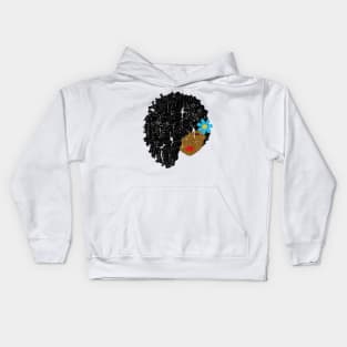 Vintage Side Puff Afro Girl Kids Hoodie